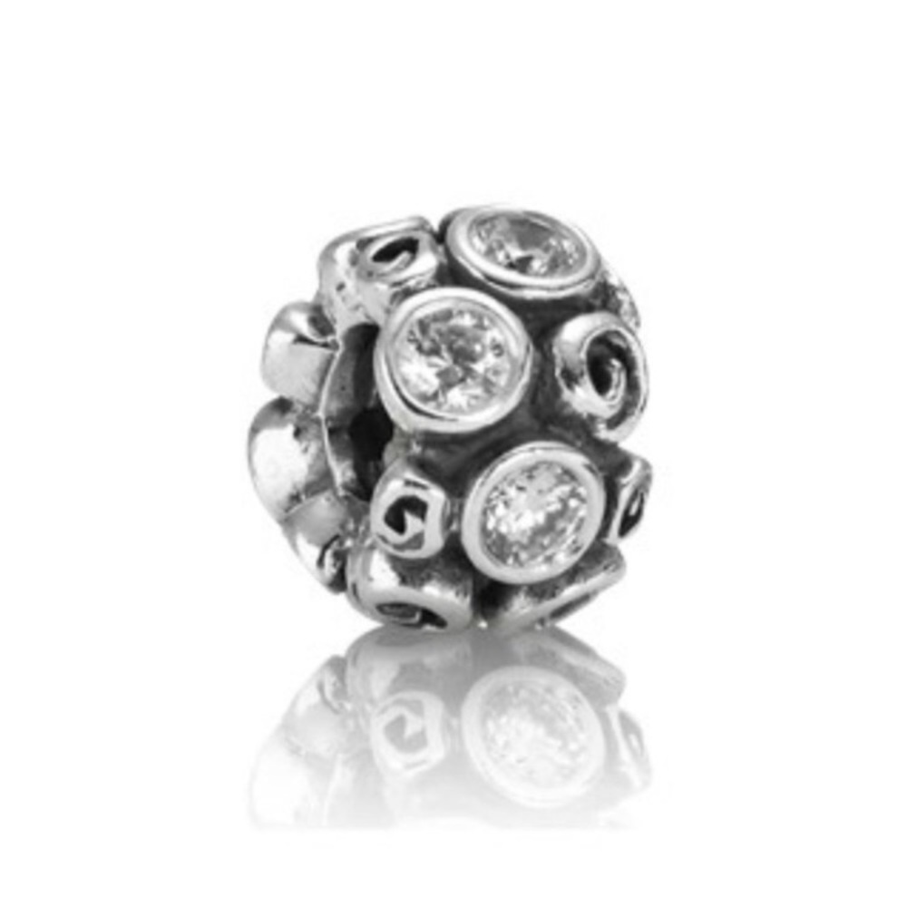 Authentic PANDORA 925 Silver Primrose Clear CZ - Picture 3 of 8